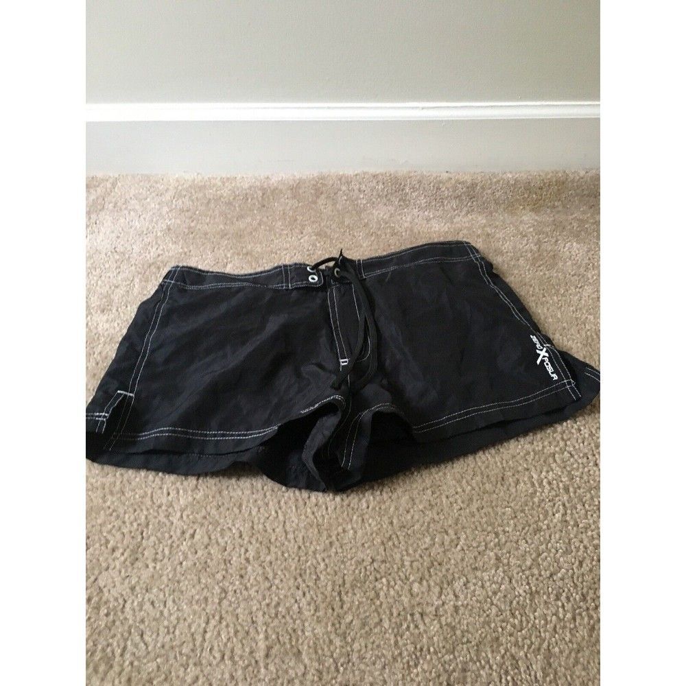 ZeroXPosur Women's Juniors Swim Shorts Trunks Size 10 Black